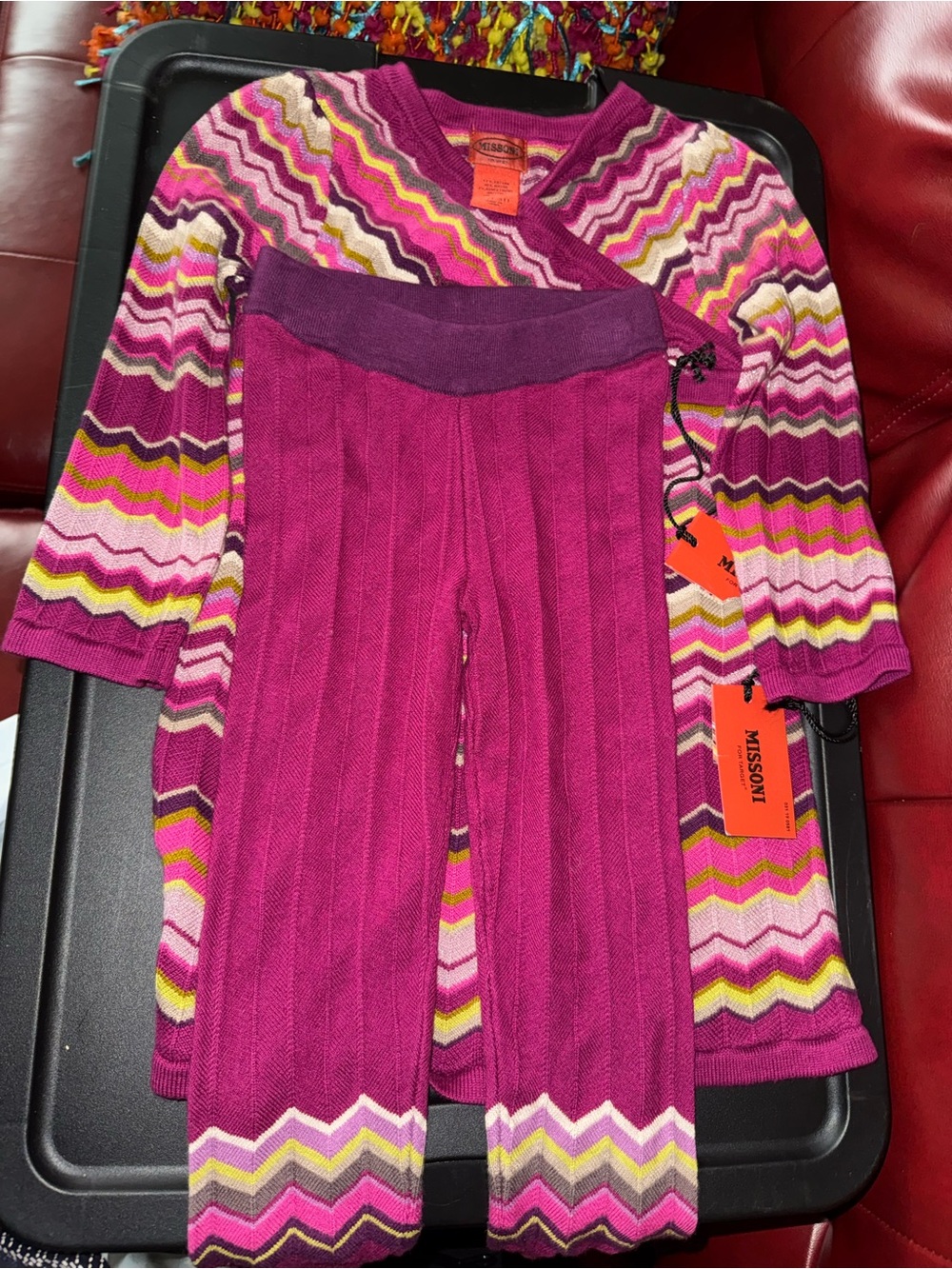 Missoni Magenta Zigzag Knit Set